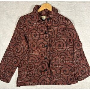 The Territory Ahead Women's Textured Swirl Print Blazer‎ Jacket Size S